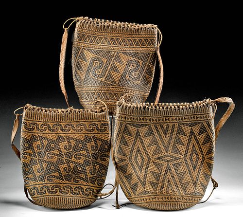 THREE 20TH C. BALINESE WOVEN
