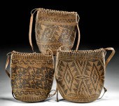 THREE 20TH C. BALINESE WOVEN F