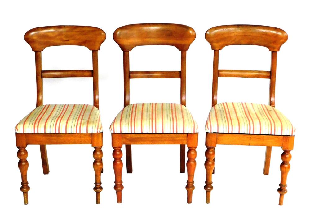 THREE 20TH C. DINING CHAIRS,