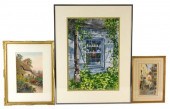 THREE 20TH C. FRAMED WATERCOLO