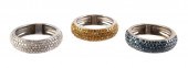 THREE (3) 14K GOLD MULTICOLORE