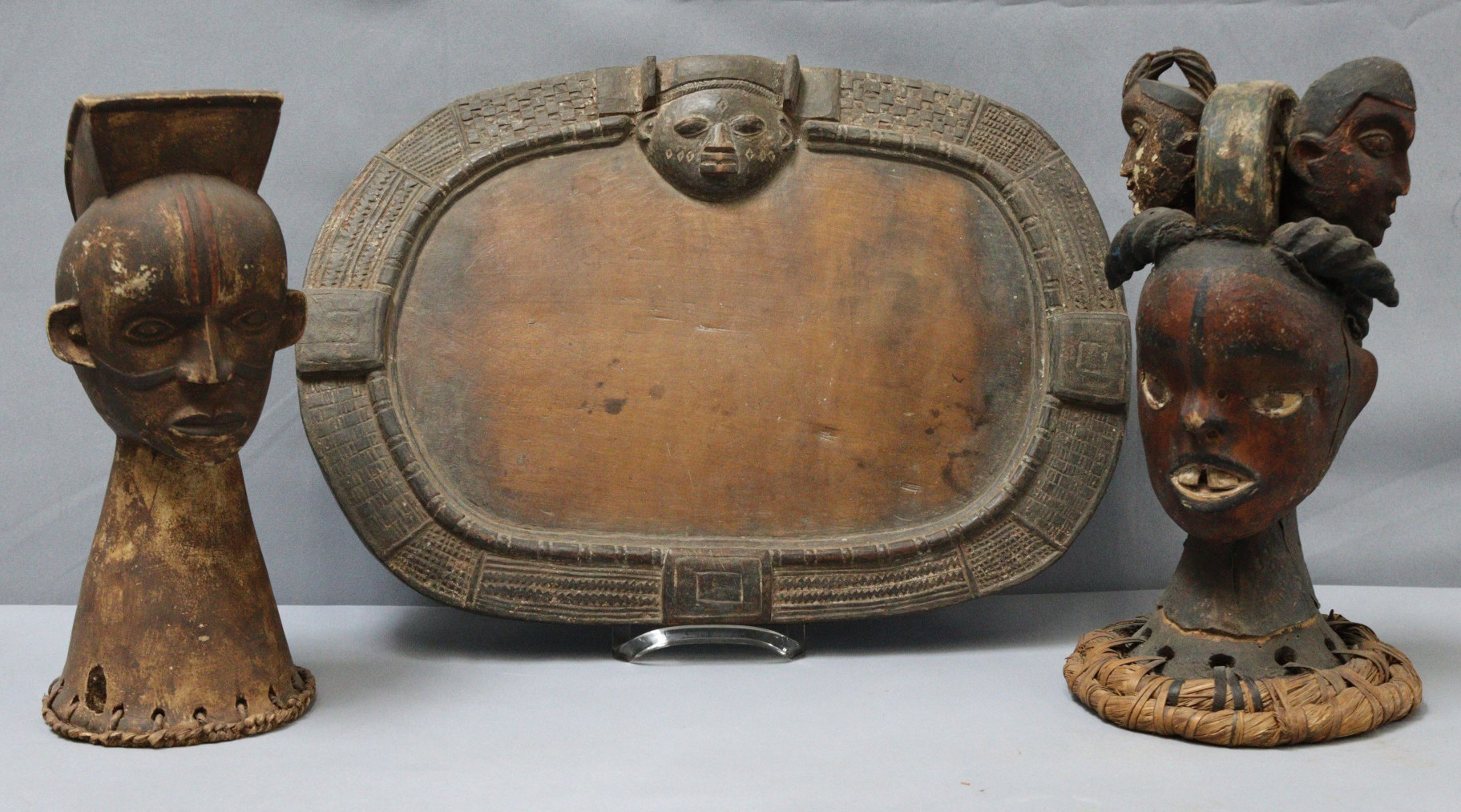 THREE (3) ANTIQUE AFRICAN WOODEN