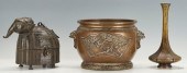 THREE (3) ASIAN BRONZE ITEMS,