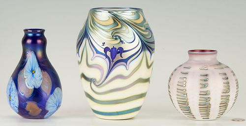 THREE (3) CHARLES LOTTON IRIDESCENT
