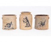 Three 3-gallon stoneware crock