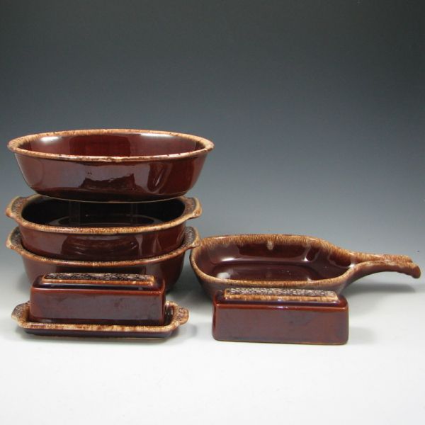 Three (3) Hull Mirror Brown Bowls