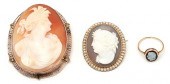 THREE (3) ITEMS: GOLD CARVED C