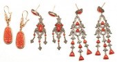 THREE (3) PAIRS OF LADIES 14K