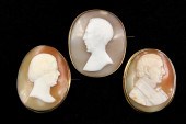 THREE (3) SHELL CAMEO PORTRAIT