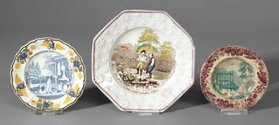 Three ABC plates: one octagonal