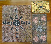 THREE ABORIGINAL ACRYLICS ON B