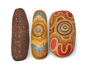 THREE ABORIGINAL POLYCHROME WO