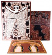 THREE ABORIGINAL-STYLE OILS ON