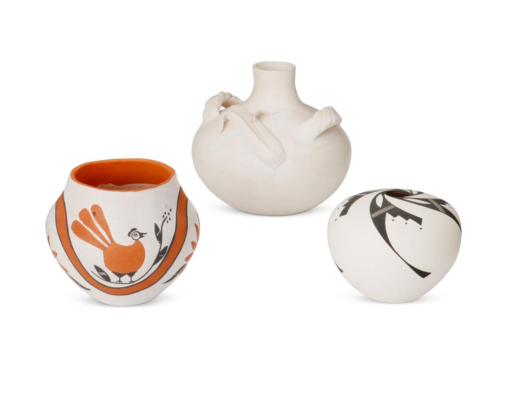 THREE ACOMA PUEBLO POTTERY