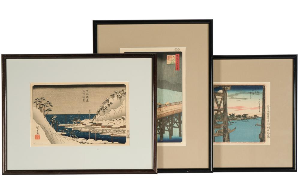 THREE ADACHI JAPANESE WOODBLOCK