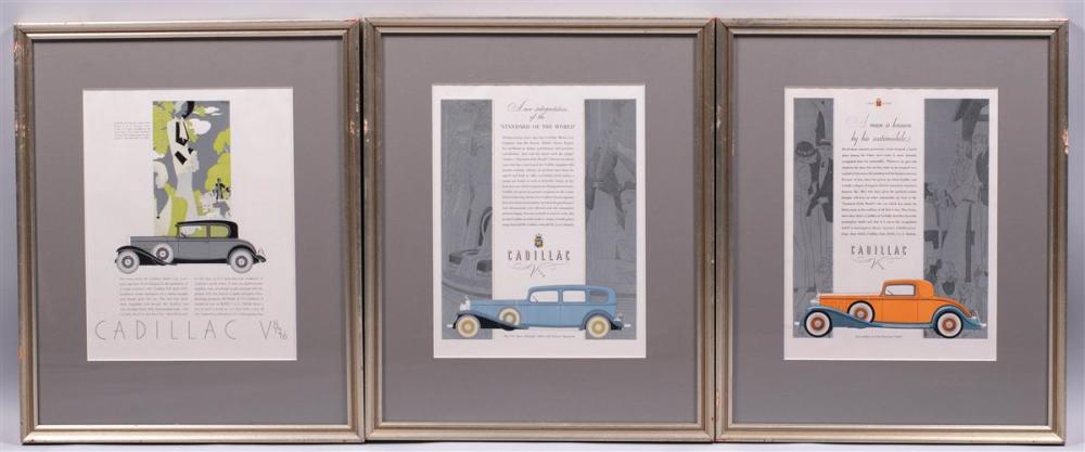 THREE ADVERTISEMENTS FOR CADILLAC