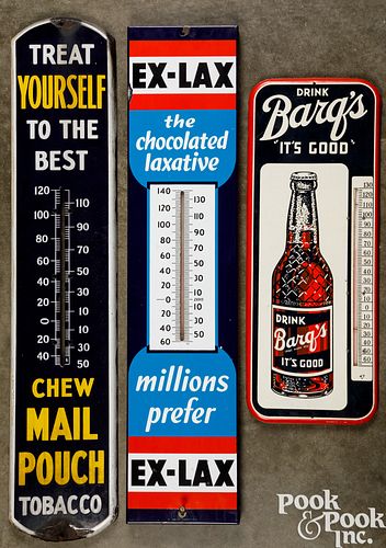 THREE ADVERTISING THERMOMETERSThree