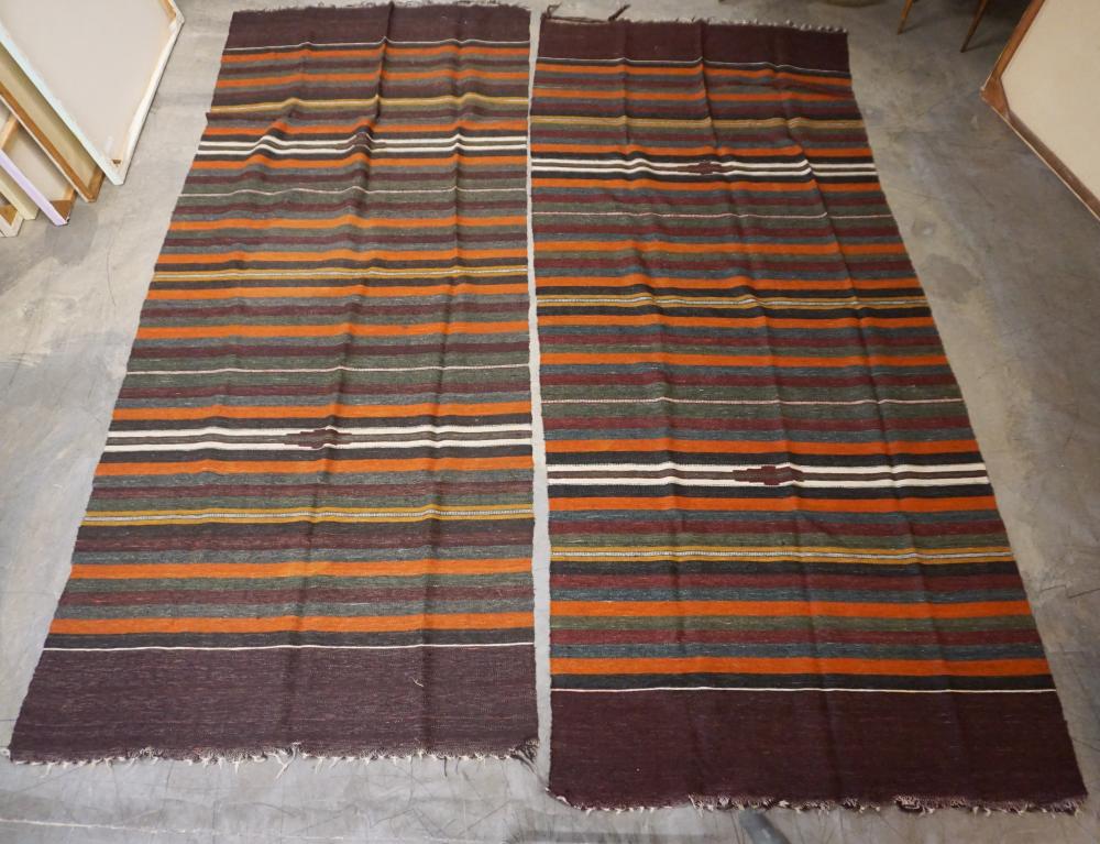 THREE AFGHAN FLATSTITCH HANGINGS,