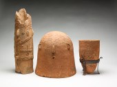 THREE AFRICAN BURA TERRA COTTA