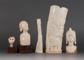 Three African carved ivory fig
