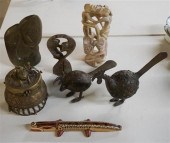 THREE AFRICAN CARVED STONE SCU