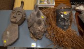 THREE AFRICAN CARVED WOOD MASK