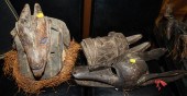 THREE AFRICAN CARVED WOOD MASK