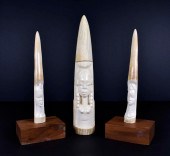 THREE AFRICAN CARVINGS OF MEN