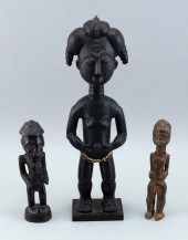 THREE AFRICAN FIGURAL CARVINGS