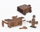 THREE AFRICAN TRIBAL CARVED WO