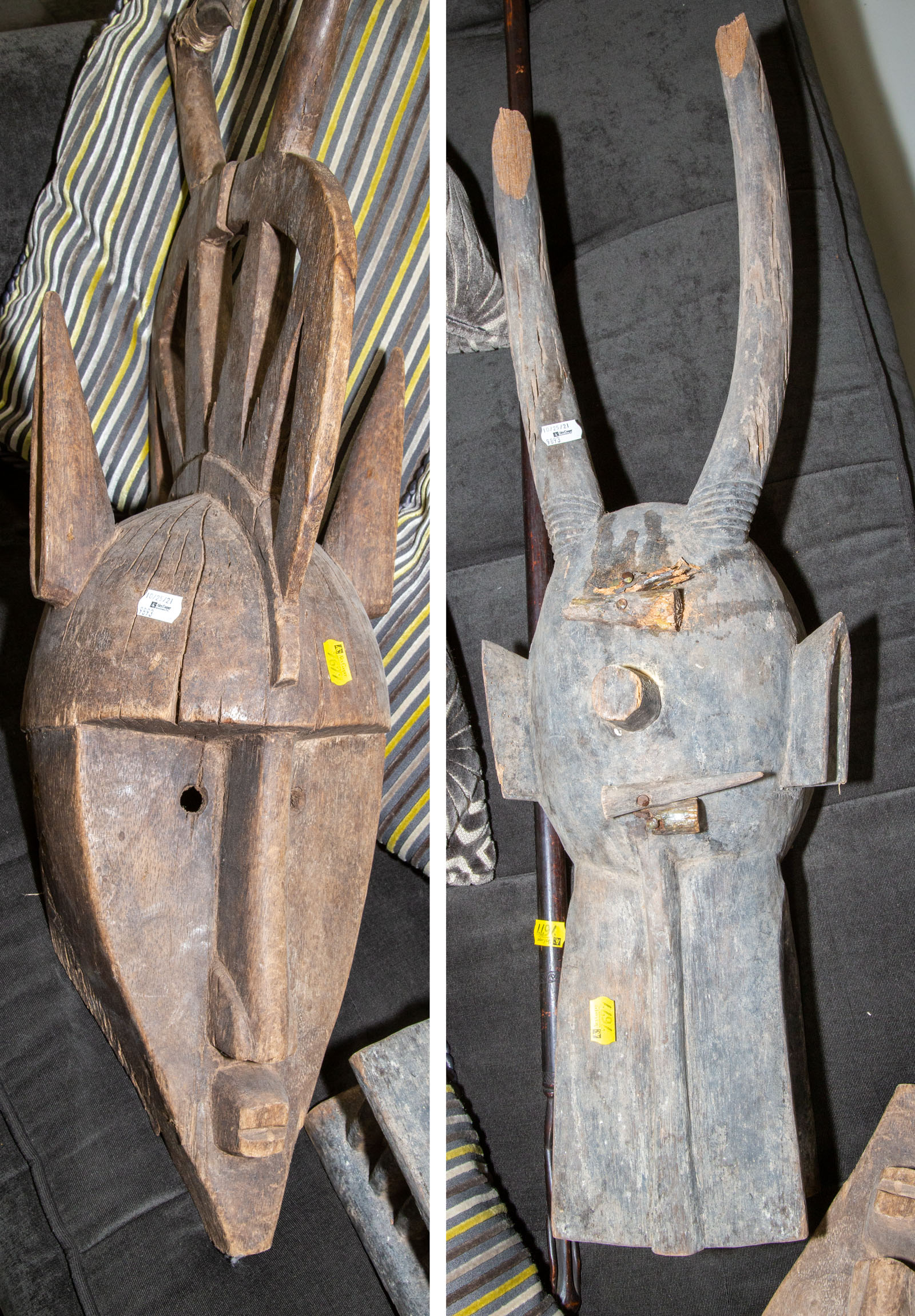 THREE AFRICAN WOOD CARVINGS