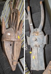 THREE AFRICAN WOOD CARVINGS Co