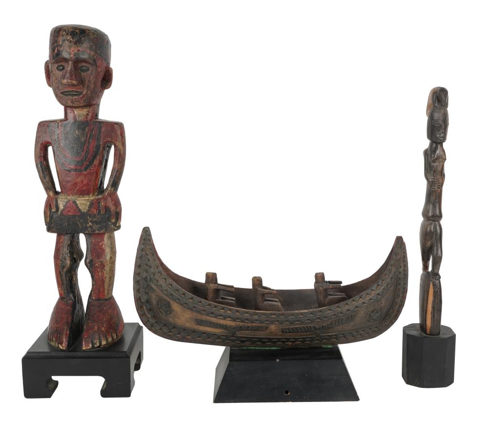 THREE AFRICAN WOOD CARVINGSThree