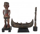 THREE AFRICAN WOOD CARVINGSThr