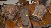 THREE AFRICAN WOOD MASKS 20th