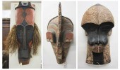 THREE AFRICAN WOOD TRIBAL MASK