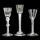 THREE AIR-TWIST CORDIAL GLASSE