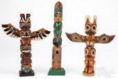 THREE ALASKAN INDIAN CARVED PA