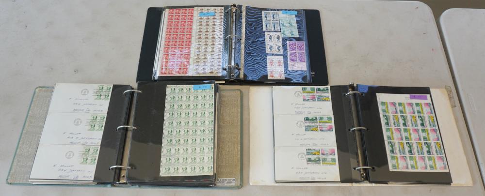 THREE ALBUMS OF STAMP SHEETS AND