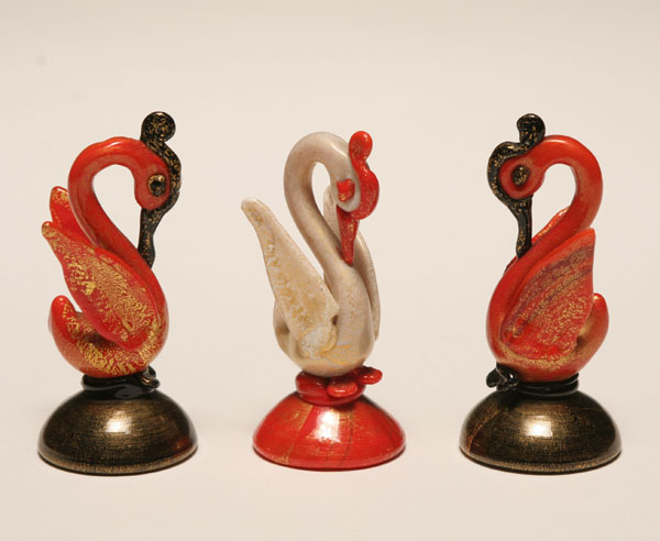 Three Alfredo Barbini Murano art
