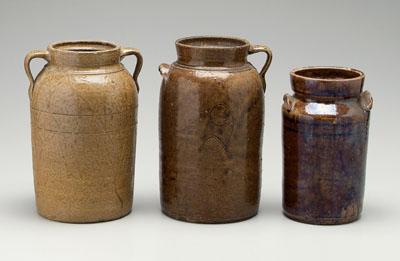 Three alkaline glaze churns: one