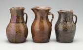 Three alkaline glaze pitchers: