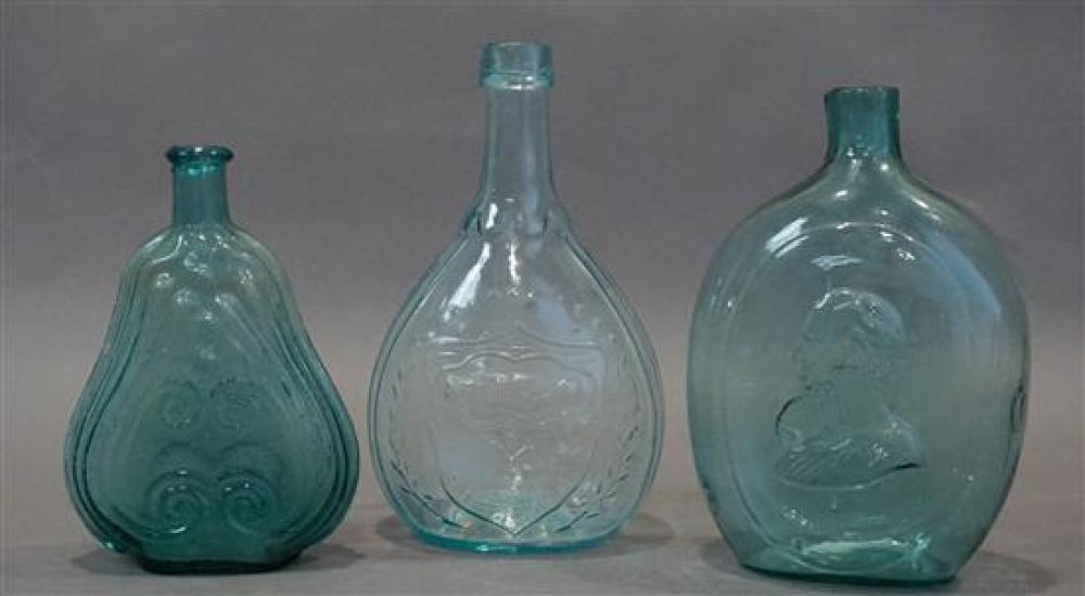 THREE AMERICAN AQUA BLUE MOLDED