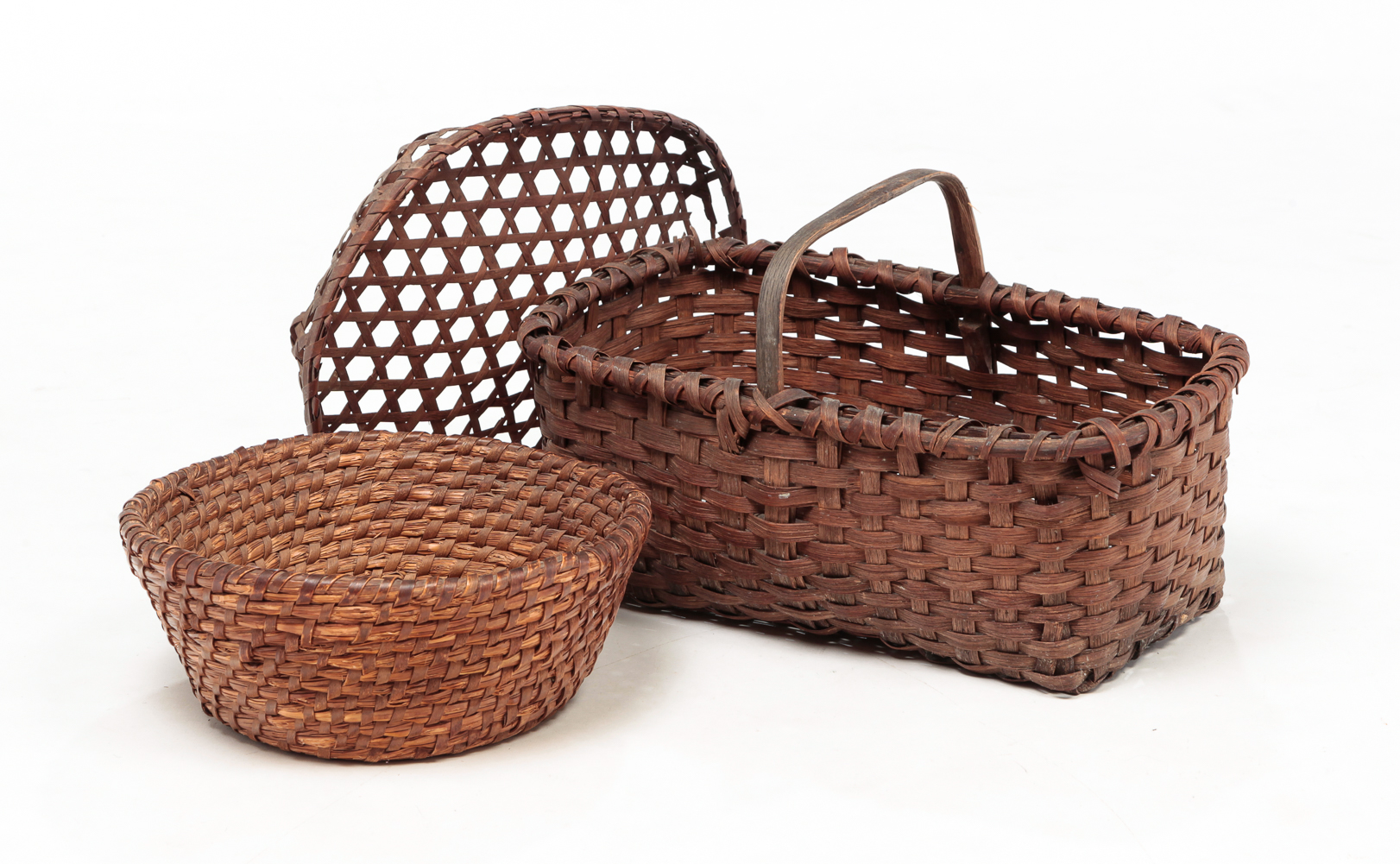 THREE AMERICAN BASKETS. Early