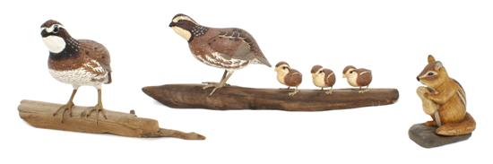 Three American Carved Wood