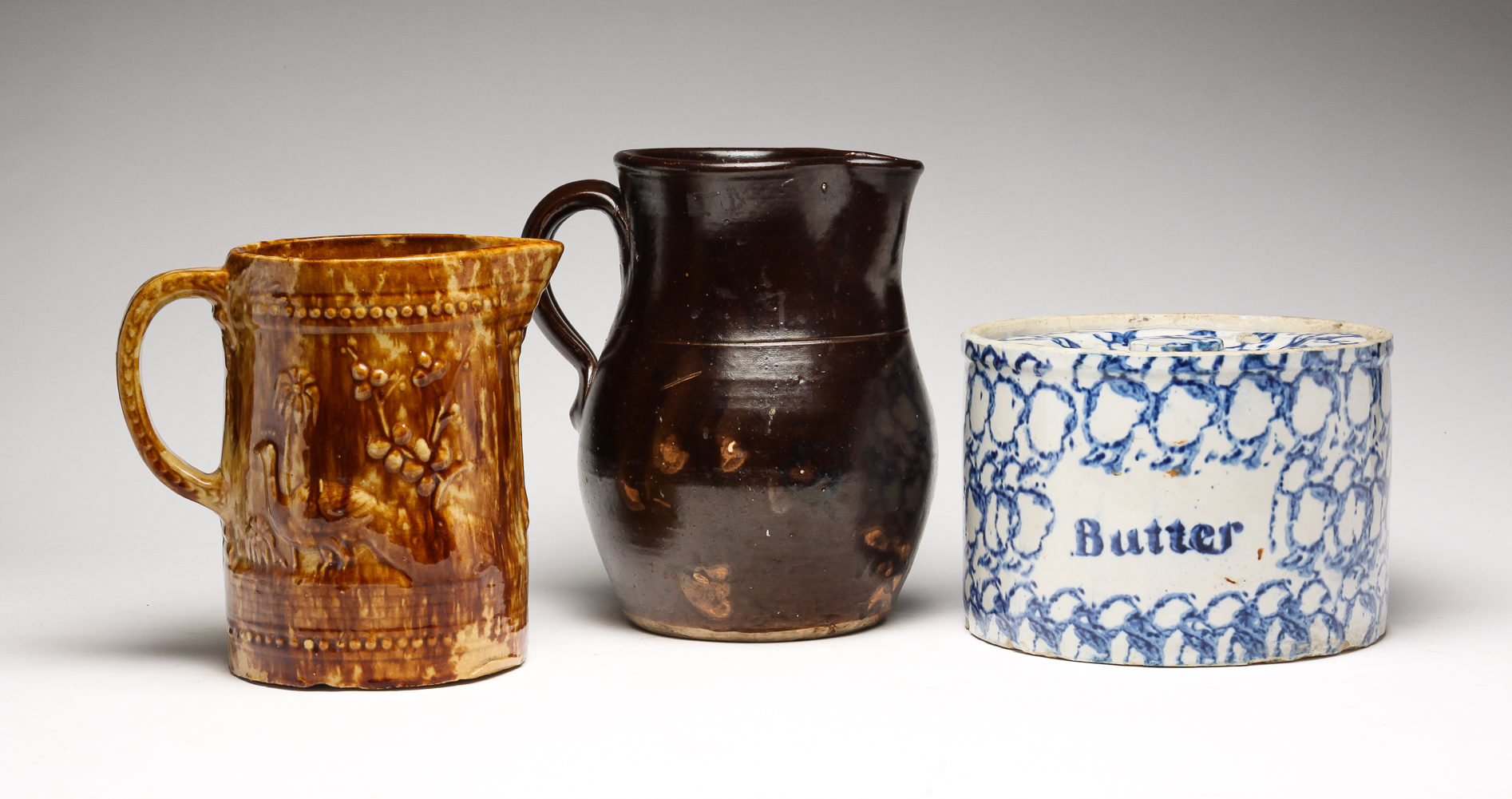 THREE AMERICAN CERAMIC PIECES. Late