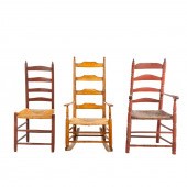 THREE AMERICAN CHAIRS 19th cen