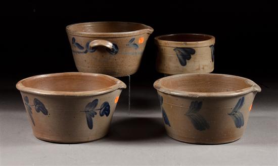 Three American cobalt decorated
