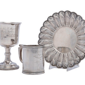 Three American Coin Silver Wares
