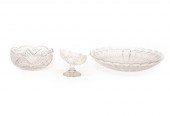 THREE AMERICAN CUT GLASS TABLE